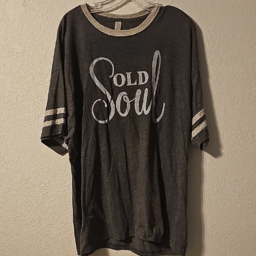 Jerzees Charcoal and Grey Women's Tee